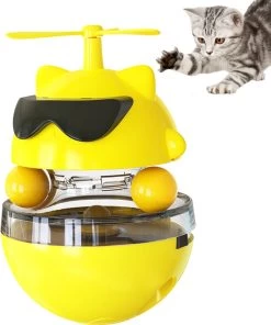 Helicat- Kattenspeelgoed – Intelligentie – Kattenspeeltjes – Interactieve – Laser – USB – Speelgoed – Geluid – Katten – Geel
