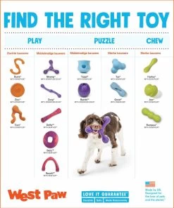 West Paw Toppl Zogoflex – Uitdagend En Sterk Speelgoed Voor Honden – Slowfeeder – Vulbaar Met Voer Of Snacks – Kleur: Blauw, Maat: Small