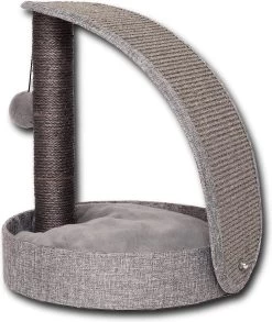 Happi N Pets Krabpaal Kattenkrabpaal, Uitgerust Met Groot Zacht Kattenbed, Kattenest En Interactief Speelgoed Voor Katten