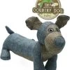 Country Dog Tiny Daisy – Honden Speelgoed – Honden Speeltje Met Piepgeluid – Honden Knuffel Gemaakt Van Duurzame Materialen – Dubbel Gestikt – Extra Lagen – Met Krakende Vulling – Voor Trek Spelletjes Of Apporteren – Grijs – 30x15cm