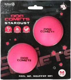 Dog Comets Ball Stardust Roze M 2pack – Honden Bal – Honden Speelgoed – Bal Voor Apporteren Van Uw Hond – Natuurlijk Rubber – Bal Diameter Van 6 Cm