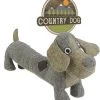 Country Dog Lucky – Honden Speelgoed – Honden Speeltje Met Piepgeluid – Honden Knuffel Gemaakt Van Duurzame Materialen – Dubbel Gestikt – Extra Lagen – Met Krakende Vulling – Voor Trek Spelletjes Of Apporteren – Grijs/Bruin – 35x18cm -Huisdier Speelgoed Winkel 1075x1200