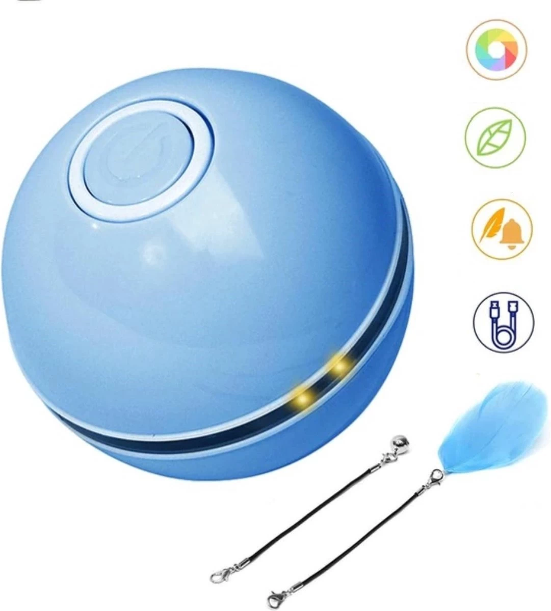 Otiume Elektrische Speelbal – Slimme Interactieve Zelfrollende Bal – Speelgoed Voor Katten – Kattenspeelgoed – Blauw 3 Otiume Elektrische Speelbal – Slimme Interactieve Zelfrollende Bal – Speelgoed Voor Katten – Kattenspeelgoed – Blauw