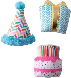 Petshop By Fringe Studio – 289524 – Set Pawty Time – – Hondenspeelgoed – Speelgoed Hond – Verjaardag Hond – Knuffel Hond – Honden Speelgoed – Hondenspeeltje – Pluche Speelgoed Hond – Pluche Hondenspeelgoed – Verjaardag Hond – Honden Verjaardag