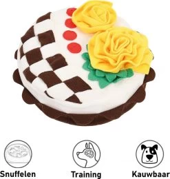 Snuffelmat Hond Kat Honden Speelgoed Puppy Speelgoed Katten Speeltjes – Snuffelmatten Voor Honden En Katten Intelligentie – Hersenwerk – Speelmat – Konijnen – Training – Speeltjes – Trainingsmat – Anti-Schrok – Snuffelkleed – Verjaardagstaart