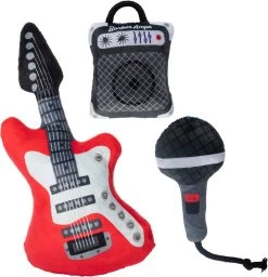 Petshop By Fringe Studio – 312512 – Set Ready To Rock – Hondenspeelgoed – Speelgoed Hond – Verjaardag Hond – Knuffel Hond – Honden Speelgoed – Hondenspeeltje – Pluche Speelgoed Hond – Pluche Hondenspeelgoed