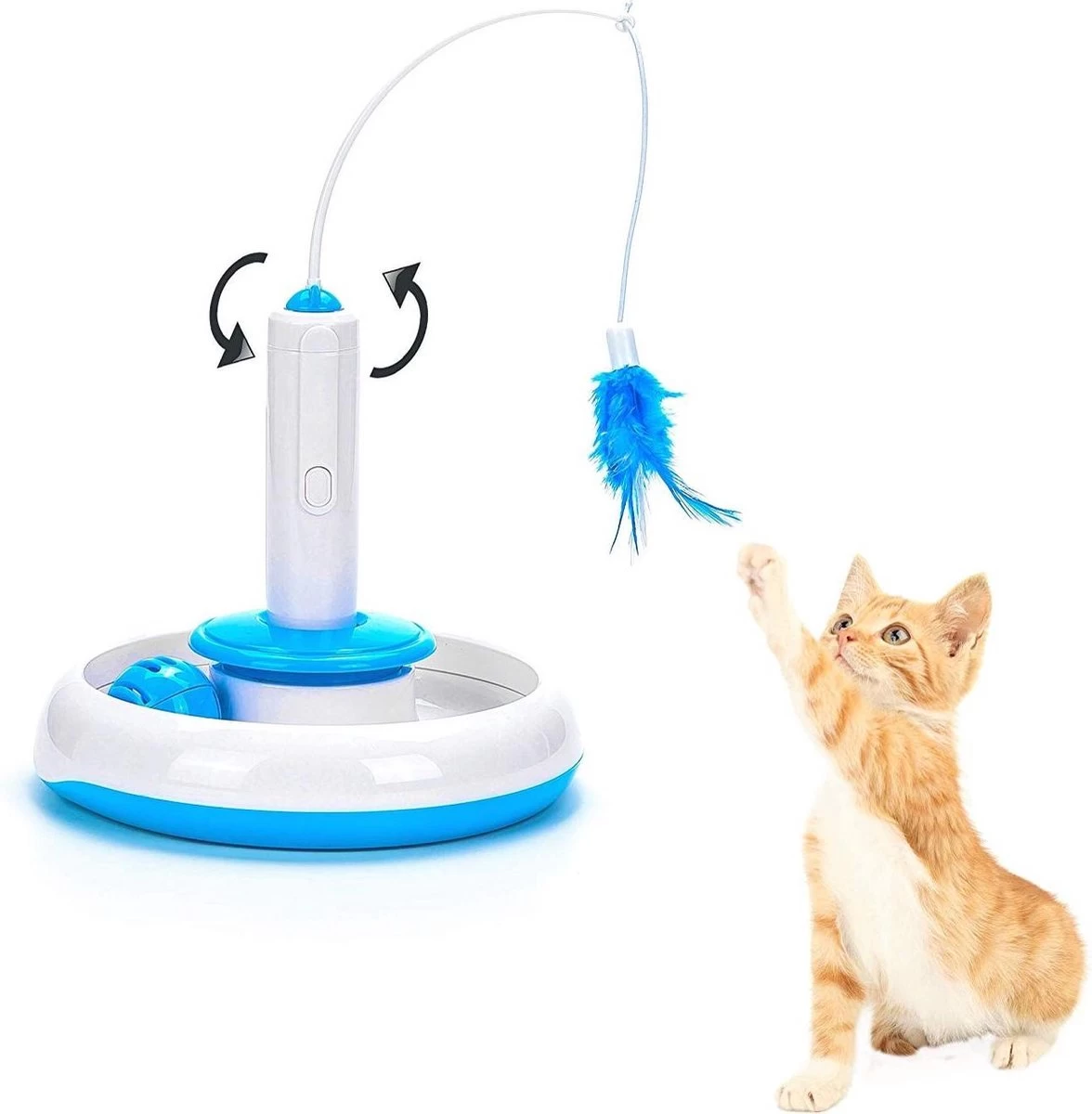 Kattenspeelgoed Puzzel – Automatische Rotterende IQ Speelgoed – Training Pluche Voor Katten – Krabpaal 3 Kattenspeelgoed Puzzel – Automatische Rotterende IQ Speelgoed – Training Pluche Voor Katten – Krabpaal