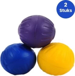 Leashr Honden Speelgoed – Bal – 2 Stuks – Kauwspeelgoed – Apporteer – Hond – Duurzaam – Geel – 9 CM