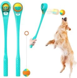 LUXEDOGS – Honden Ballenwerper 2 In 1 – Inclusief Bal Met Touwtje – Stick – Hondenspeelgoed – Ergonomische Handgreep – Inclusief Tennisbal – Balwerper – Apporteer Speelgoed – Hondenvriend – Helpt Bij Ontwikkeling Van De Hond – Honden Speeltjes