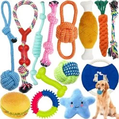 14 Stuks Touw Bal Honden Robuust Tanden Kauwen Duurzaam Speelgoed Tanden Trainingsset Voor Kleine Grote Middelgrote Honden Interactieve Speelset Instant Katoen Knoop Touw Dier
