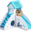 Dierplezier – Hamsterglijbaan – Speeltuig Voor Knaagdieren – Klimrad Voor Knaagdier – Speelgoed Knaagdieren – Hamsterkooi – Cavia Draaiplank – Swing Voor Muizen – Blauw Huisje Knaagdieren