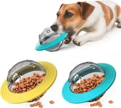 Hondenspeeltje UFO Blauw Geschikt Voor Puppy’s Tot En Met Grote Honden – Honden Speelgoed – Anti Bijt Speelgoed – Voerbal – Honden Speelgoed Intelligentie – Bijtspeelgoed – Interactieve Hond – Hondenspeeltjes – Traingsbal – Sterk Materiaal – Blauw
