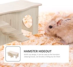Hamster Cavia Houten Hideout Huis Klim Huis Trap Ladder Speelgoed Verberg Kasteel Huisdieren Rat Muis Speeltuin