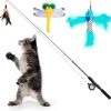 Interactieve Kat Speelgoed, Intrekbare Kat Hengel Met 3 Reserve Aas Van Veren En Klokken, Verstelbare Koord Lengte, Feather Teaser Voor Katten, Kitten Plezier -Huisdier Speelgoed Winkel 1200x1113