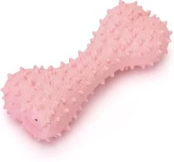 Nobleza Latex Kauwbotje Hond – Hondenspeelgoed – Kauwspeelgoed – Speelbot Hond – Kauwbot Hond – Hondenbot Speelgoed – Rubber Bot – Gebitreiniger Hond – Roze