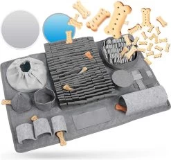 SNOOTS – Snuffelmat Hond Met 10 Functies Grijs – Agility Voor De Hond – Honden Speelgoed Intelligentie – Speelgoed Hondje Interactief – Denkspel Hond – Slow Feeder