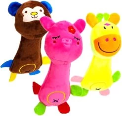 Nobleza Piepspeelgoed – Pluche Speelgoed – 3 Stuks – Knuffel Voor Hond – Pluche Hondenknuffel