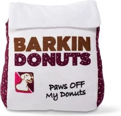 Petshop By Fringe Studio – 289735 – Barking Donuts Donut Bag – Hondenspeelgoed – Honden Speelgoed – Hondenspeeltjes – Speelgoed Hond – Speelgoed Voor Honden – Piepspeelgoed – Pluche – Speelgoed Voor Dieren – Hondenknuffel