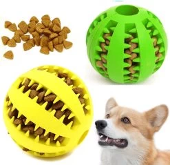 LUXEDOGS – Groen – Hondenbal – Snackbal Hond – Geschikt Voor Grote En Kleine Honden – Puppy – Hoge Kwaliteit – Honden Speeltjes – Helpt Bij Ontwikkeling Van De Hond – Rubberen Bal – Kauwspeelgoed – Speelgoed Intelligentie – Luxe Honden Artikelen