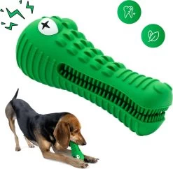Dutchwide Tandenborstel Hond Melk Geur Smaak En Piep Honden Speelgoed Dog Toy – Krokodil Groen