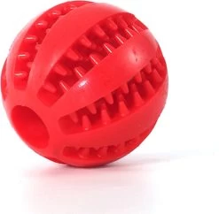LUXEDOGS – ROOD – Hondenbal – Snackbal Hond – Geschikt Voor Grote En Kleine Honden – Puppy – Hoge Kwaliteit – Honden Speeltjes – Helpt Bij Ontwikkeling Van De Hond – Rubberen Bal – Kauwspeelgoed – Speelgoed Intelligentie – Luxe Honden Artikelen