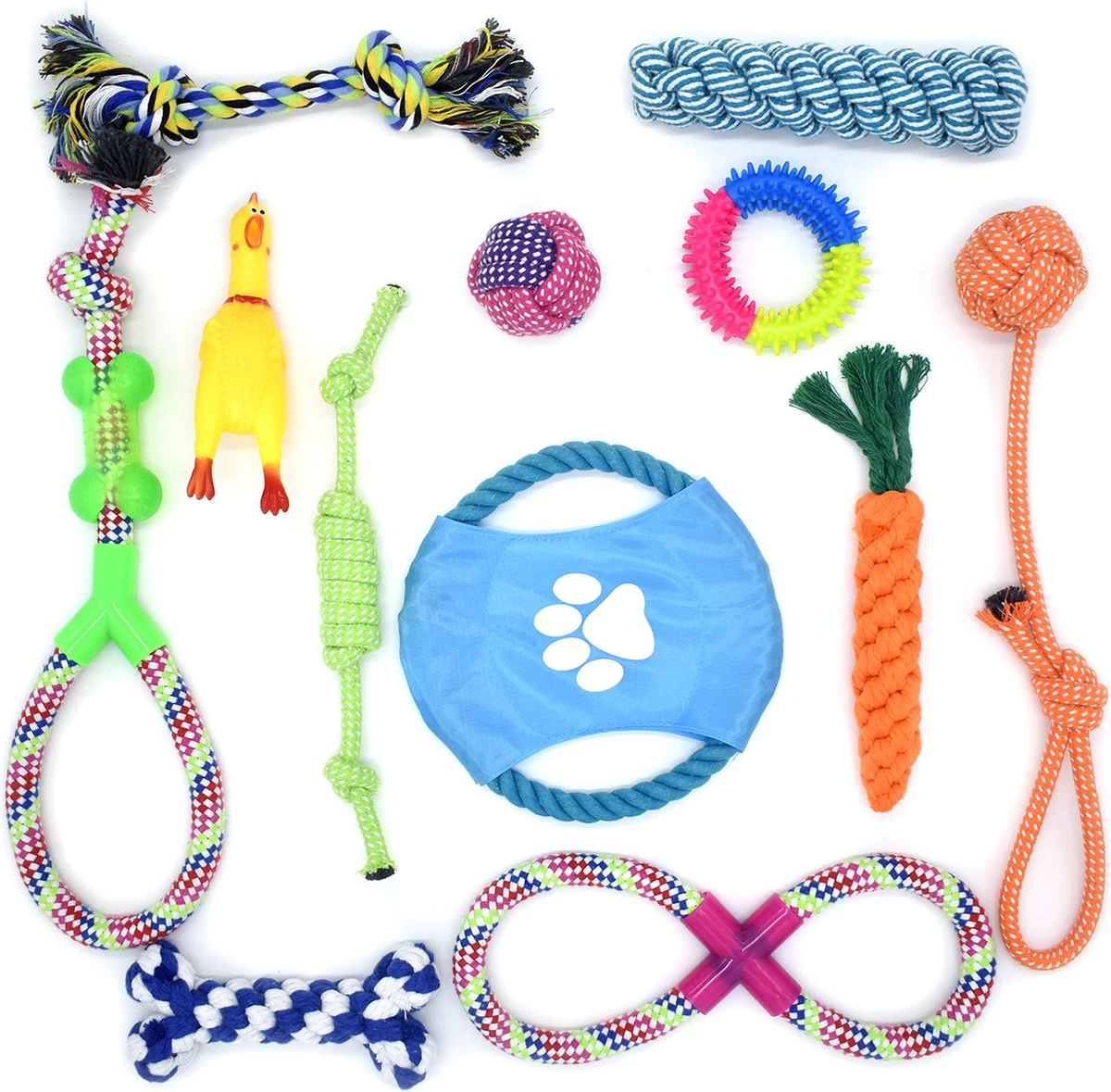 WEBU 12-Pack Hondenspeelgoed Set – Hondenspeeltjes – Honden Speelgoed Bevordert De Intelligentie Van Uw Hond – Kauw/Bijt Speelgoed – Geschikt Voor Puppy’s T/m Grote Honden 3 WEBU 12-Pack Hondenspeelgoed Set – Hondenspeeltjes – Honden Speelgoed Bevordert De Intelligentie Van Uw Hond – Kauw/Bijt Speelgoed – Geschikt Voor Puppy’s T/m Grote Honden