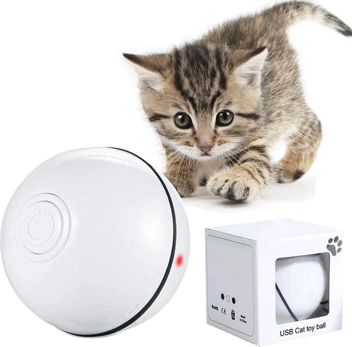 Speelgoed Kat/Hond – Interactief Rollende Bal – Led – USB – Blauw 3 Speelgoed Kat/Hond – Interactief Rollende Bal – Led – USB – Blauw