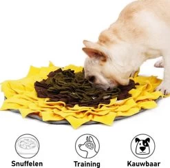 Snuffelmat Hond Kat Honden Speelgoed Puppy Speelgoed Katten Speeltjes – Snuffelmatten Voor Honden En Katten Intelligentie – Hersenwerk – Speelmat – Konijnen – Training – Speeltjes – Trainingsmat – Anti-Schrok – Snuffelkleed – Zonnebloem