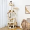 Krabpaal – Luxe Krabpaal Voor Katten – XXL – Katten Speelgoed – Beige – Kattenklimframe – Katten Accessoires – Eenvoudig Te Installeren
