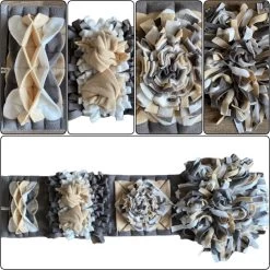 Snuffelmat Voor Honden En Katten. Snuffelmat Maat M In De Kleuren Midden Grijs, Zand, Offwhite. Hersenwerk Voor Huisdieren. MadeByShuko. Snuffelkleed-Speelkleed-Voerkleed-Hondenpuzzel-Voerpuzzel-Slowfeeder-Intelligentie Speelgoed Voor Hond En Kat