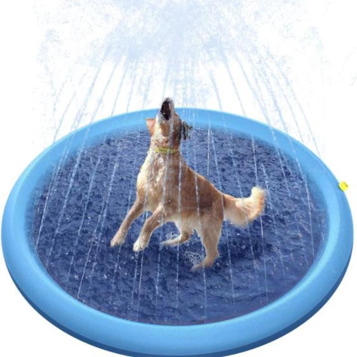 Hondenzwembad – Honden Bad Met Sproeier – Koelmat – Huisdieren – Verkoeling – Water – Zomer – Speelgoed – Hond Of Kat – 150 X 150 CM 3 Hondenzwembad – Honden Bad Met Sproeier – Koelmat – Huisdieren – Verkoeling – Water – Zomer – Speelgoed – Hond Of Kat – 150 X 150 CM