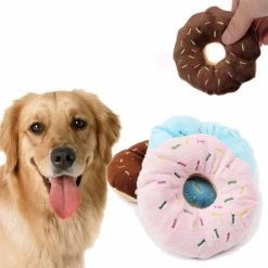 Speelgoed Voor Hond – Donut – Kleur: Bruin – Speeltje Voor Hond – Leuk Hondenspeelgoed – Piepend Hondenspeeltje – Piepspeeltje – Hondenspeeltje Met Geluid – Piep Speelgoed Voor Hond – Donut Speelgoed Voor Hond
