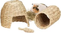 Relaxdays Knaagdier Speelgoed – Set Van 3 – Grashuis – Konijnen Tunnel – Cavia Speeltje