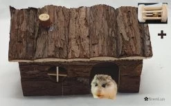 ✿Brenlux® Hamsterhuis – Speeltuig Voor Knaagdieren – Verblijf Voor Knaagdier – Speelgoed Knaagdieren – Hamsterkooi – Cavia Huis – Houten Huis Voor Muizen – 20cm X 13cm – Inclusief Speelgoed Hout