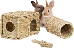 Relaxdays Konijnen Speelgoed – Set Van 3 – Speeltjes Knaagdieren – Kooiaccessoires – Cavia