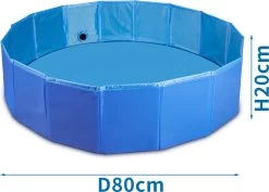 Nobleza Hondenwembad – Ø80x20cm – Opvouwbaar Dierenzwembad – Honden Speelgoed – Verkoeling Voor Huisdieren