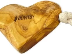 Olivi Kauw Bot Honden – Valentijn Cadeau -hartvormig – Hout – Natuur Product – Hufter Proof -honden Speelgoed – Olijven Hout