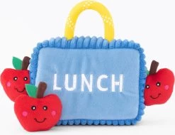 Zippy Paws ZP930 Zippy Burrow – Lunchbox With Apples – Speelgoed Voor Dieren – Honden Speelgoed – Honden Knuffel – Honden Speeltje – Honden Speelgoed Knuffel – Hondenspeelgoed Piep – Hondenspeelgoed Bijten