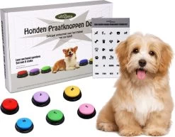Levlo Goods® Praatknop Voor Honden – Dogbuttons – 6 Stuks – Honden Speelgoed Intelligentie – Honden Knoppen – Honden Training – Laat Uw Huisdier Spreken – Incl. E-Book & 25 Trainingsstickers