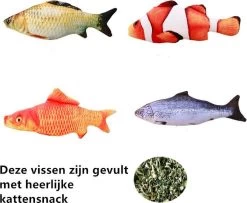 TDR – Kattensnack Visspeelgoed Voor Katten-4stuks Vis Speelgoed