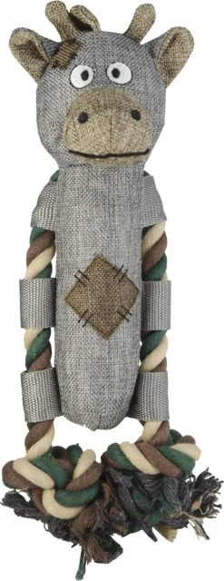 Country Dog Clara – Honden Speelgoed – Honden Speeltje Met Piepgeluid – Honden Knuffel Gemaakt Van Duurzame Materialen – Dubbel Gestikt – Extra Lagen – Voor Trek Spelletjes Of Apporteren – Grijs – 30cm