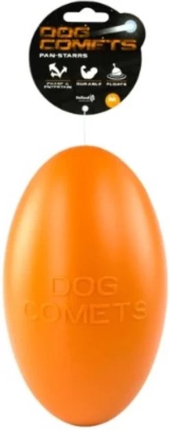Dog Comets Pan-Stars Hondenspeeltje – Duurzaam Honden Speelgoed – Praktisch Onverwoestbare Honden Bal – Geschikt Voor Grote Honden – Oranje – 30 Cm