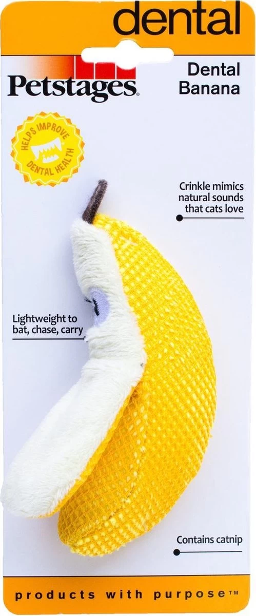 Petstages Dental Banana – Gebitsverzorgend Speelgoed Met Catnip Voor Katten – Bevat Kattenkruid 3 Petstages Dental Banana – Gebitsverzorgend Speelgoed Met Catnip Voor Katten – Bevat Kattenkruid