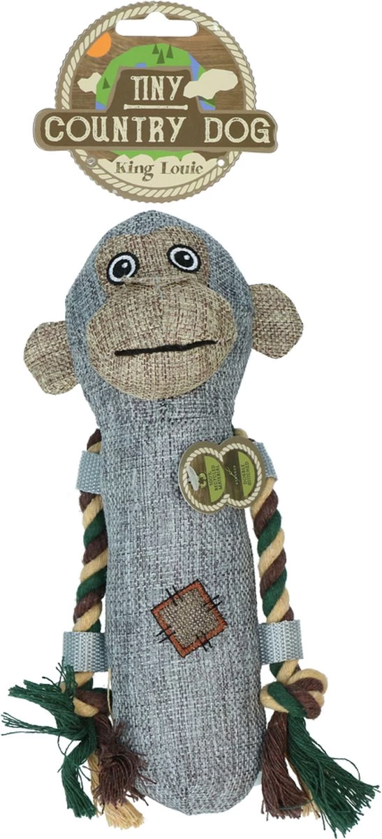 Country Dog Tiny King Louie – Honden Speelgoed – Honden Speeltje Met Piepgeluid – Honden Knuffel Gemaakt Van Duurzame Materialen – Dubbel Gestikt – Extra Lagen – Voor Trek Spelletjes Of Apporteren – Grijs/Bruin – 23cm 3 Country Dog Tiny King Louie – Honden Speelgoed – Honden Speeltje Met Piepgeluid – Honden Knuffel Gemaakt Van Duurzame Materialen – Dubbel Gestikt – Extra Lagen – Voor Trek Spelletjes Of Apporteren – Grijs/Bruin – 23cm