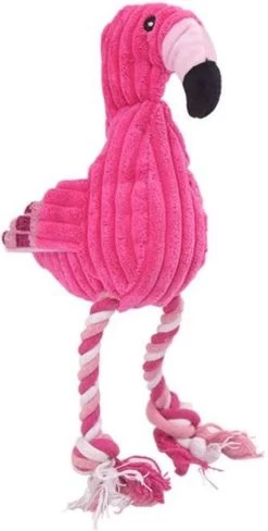 Hondenspeelgoed – Flamingo – Knuffel – Pluche – Geluid – Stevig – Roze – Speelgoed Voor De Hond – 38 Cm
