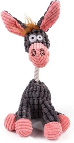 Hondenspeelgoed – Ezel – Knuffel – Pluche – Geluid – Stevig – Bruin – Speelgoed Voor De Hond – 25 Cm