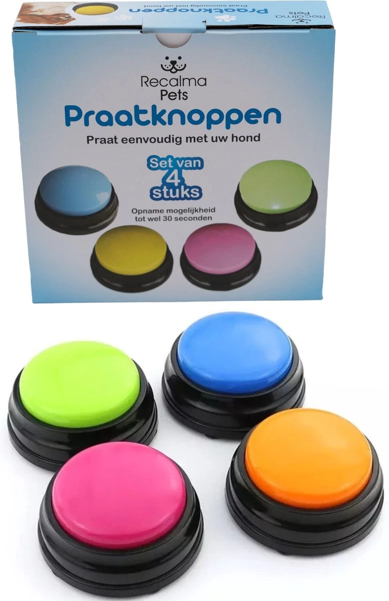 Recalma Praatknoppen Voor Honden – Dogbuttons – Honden Training – Intelligent Honden Speelgoed – Opneembare Knoppen – Tot 30 Seconden 3 Recalma Praatknoppen Voor Honden – Dogbuttons – Honden Training – Intelligent Honden Speelgoed – Opneembare Knoppen – Tot 30 Seconden