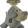 Country Dog Oliver – Honden Speelgoed – Honden Speeltje Met Piepgeluid – Honden Knuffel Gemaakt Van Duurzame Materialen – Dubbel Gestikt – Extra Lagen – Voor Trek Spelletjes Of Apporteren – Grijs – 21x21cm -Huisdier Speelgoed Winkel 809x1200