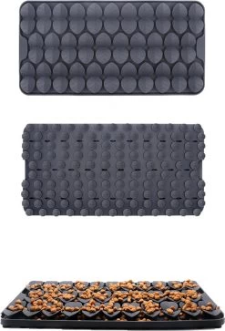 Diamond Dream Snuffelmat – Hond & Kat – Snuffel En Likmat – Rubber – 37cm X 19cm – Speelmat Dieren – Honden Speelgoed – Siliconen – Slowfeeder – Grijs