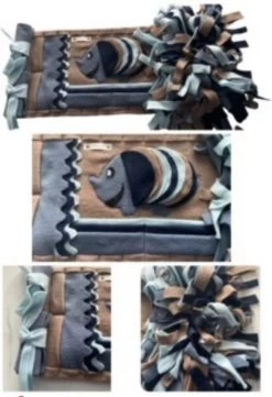 Snuffelmat Voor Honden En Katten. Snuffelmat Maat S In De Kleuren Taupe/lichtblauw/donkerblauw/jeansblauw. Hersenwerk Voor Huisdieren. MadeByShuko. Snuffelkleed-Speelkleed-Voerkleed-Hondenpuzzel-Voerpuzzel-Intelligentie Speelgoed Voor Hond En Kat
